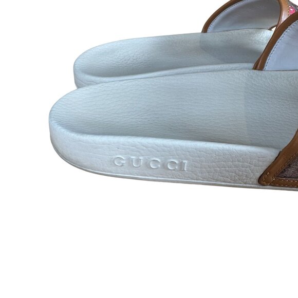 Gucci x Disney Authentic GG Supreme Mickey Mouse Logo Shoes Slides Size 10 - Picture 8 of 12